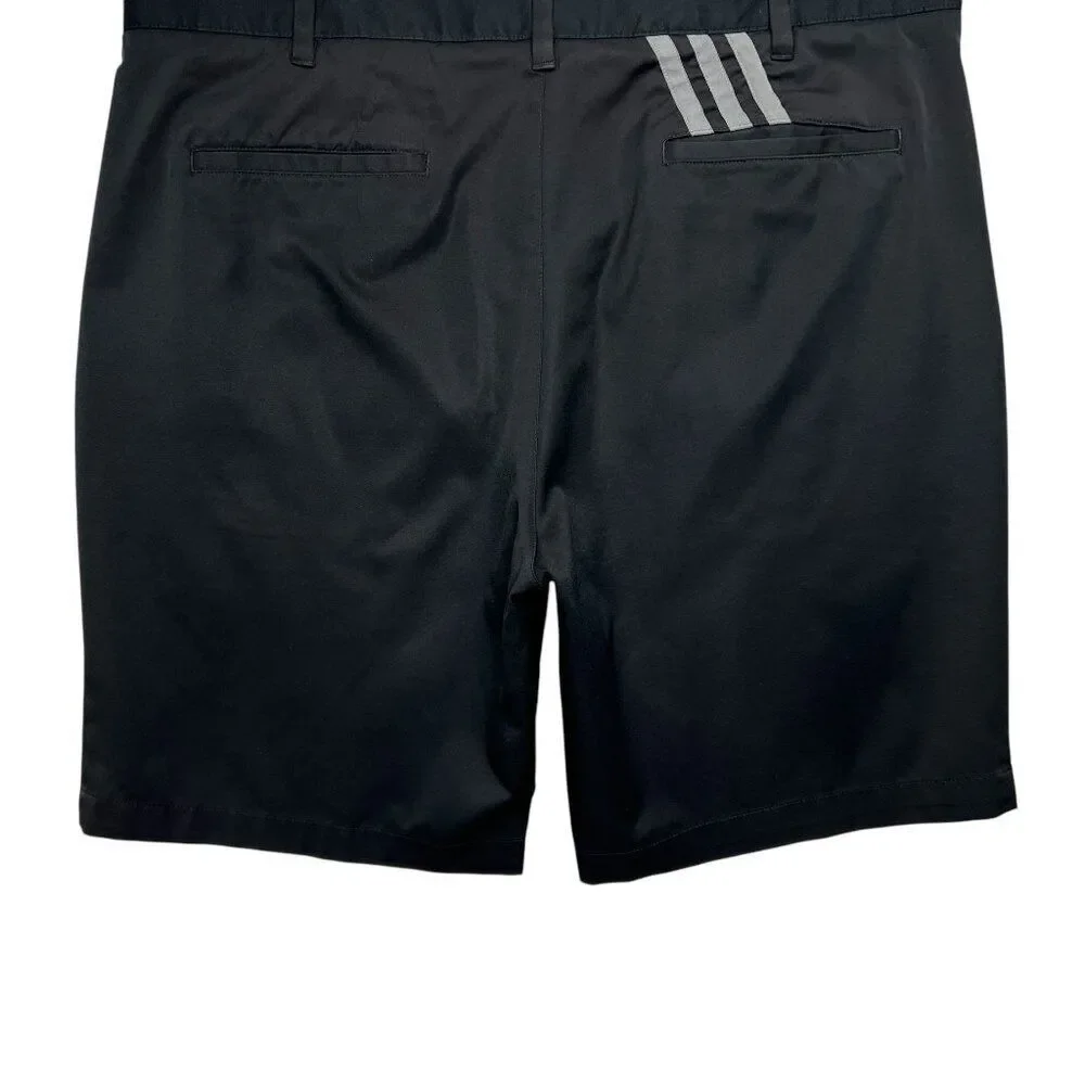 Adidas Golf Shorts Men's 38 Black‎ Pure Motion Stretch 3-Stripe Performance